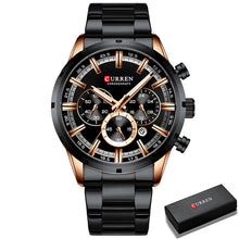 Load image into Gallery viewer, CURREN Men Watch Top Brand Luxury Sports Quartz Mens Watches Full Steel Waterproof Chronograph Wristwatch Men Relogio Masculino