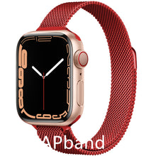Load image into Gallery viewer, Strap For Apple watch band 44mm 40mm 38mm 42mm metal Magnetic Loop correa Accessories bracelet iWatch serie 4 3 SE 6 7 45mm 41mm