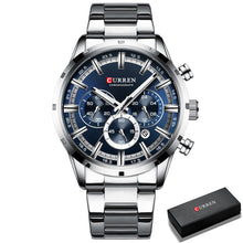 Load image into Gallery viewer, CURREN Men Watch Top Brand Luxury Sports Quartz Mens Watches Full Steel Waterproof Chronograph Wristwatch Men Relogio Masculino
