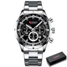 Load image into Gallery viewer, CURREN Men Watch Top Brand Luxury Sports Quartz Mens Watches Full Steel Waterproof Chronograph Wristwatch Men Relogio Masculino
