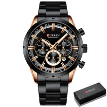 Load image into Gallery viewer, CURREN Men Watch Top Brand Luxury Sports Quartz Mens Watches Full Steel Waterproof Chronograph Wristwatch Men Relogio Masculino
