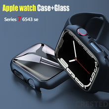 Load image into Gallery viewer, Glass+Cover For Apple Watch case 45mm 41mm 44mm 40mm 42mm 38mm iWatch Accessorie Screen Protector Apple watch serie 3 4 5 6 SE 7
