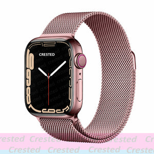 Strap For Apple watch band 44mm 40mm 38mm 42mm metal Magnetic Loop correa Accessories bracelet iWatch serie 4 3 SE 6 7 45mm 41mm